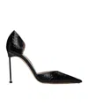 Tom Ford Black Semi Shiny Printed Python Spire D'orsay Heels In Multi