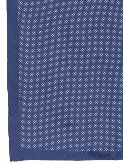Tom Ford Dot-print Silk Pocket Scarf In Blue