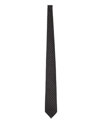 Tom Ford Embroidered Polka-dot Silk Jacquard Tie In Gold