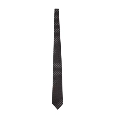 Tom Ford Dot Printed Tie In Black