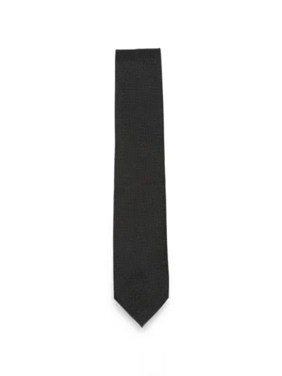 Tom Ford Dotted Silk Tie In Black