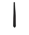 Tom Ford Black Solid Tie In White