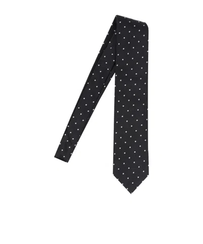Tom Ford Dotted Tie In Gray