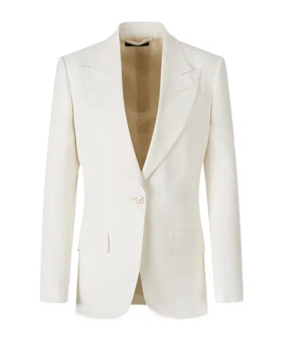 Tom Ford Double Breasted Blazer In Neutral