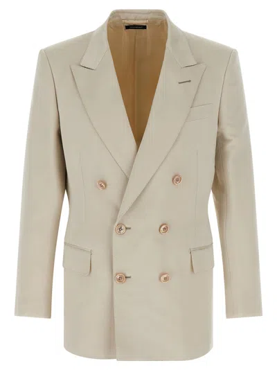 TOM FORD DOUBLE-BREASTED BLAZER BEIGE
