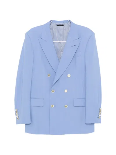 Tom Ford Double-breasted Blazer In Blue