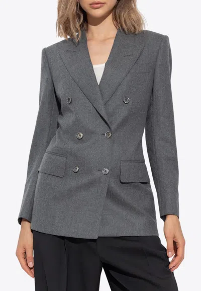Tom Ford Double-breasted Blazer In Gray