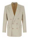 Tom Ford Double-breasted Tailored Blazer Featuring Back Vent In Multi