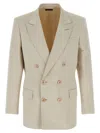 Tom Ford Double-breasted Tailored Blazer Featuring Back Vent In Multi