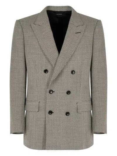Tom Ford Opposite Birdseye Db Jacket Clothing In Multi