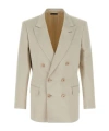 Tom Ford Double-breasted Tailored Blazer Featuring Back Vent In Neutral