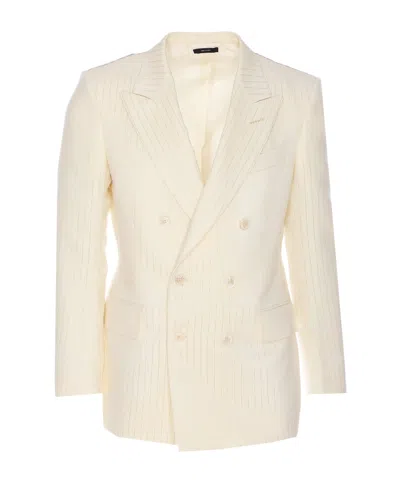 TOM FORD TOM FORD DOUBLE BREASTED ORGANZA LUREX JACKET