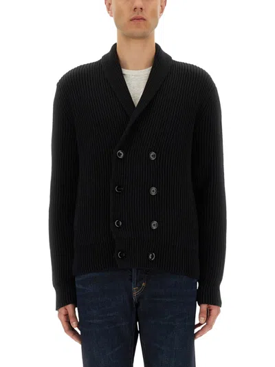 Tom Ford Double-breasted Cardigan In Black