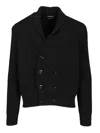 Tom Ford Shawl Collar Double-breasted Front Pockets Ribbed Texture