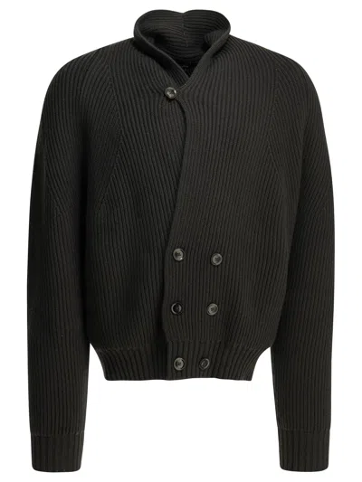 Tom Ford Double Breasted Cashmere Cardigan In Grey