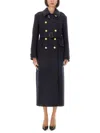 Tom Ford Double-breasted Military Coat In Blue