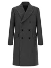 Tom Ford Mens Dark Grey Black Herringbone Double-breasted Wool Coat In Gray