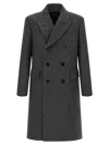 Tom Ford Mens Dark Grey Black Herringbone Double-breasted Wool Coat In Gray