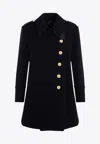 Tom Ford Asymmetric Wool-cashmere Duffle Peacoat In Navy