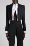 Tom Ford Double Breasted Crop Tuxedo Jacket In Black