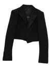 Tom Ford Double-breasted Cropped Blazer In Black