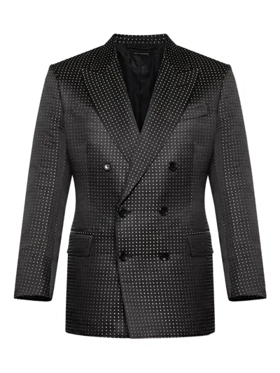 TOM FORD DOUBLE-BREASTED DOTTED JACKET