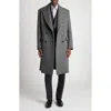 Tom Ford Double Breasted Grey Wool Herringbone Overcoat In Gray