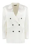 Tom Ford Double-breasted Jacket In Neutral