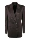Tom Ford Silk And Wool Twill Double Breasted Jacket In Marrón