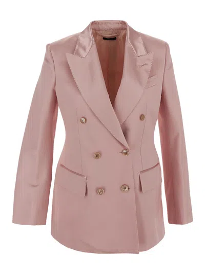 Tom Ford Double Breasted Jacket In Pink