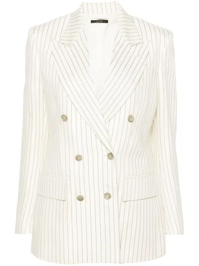 Tom Ford Wallis Double-breasted Jacket Clothing In Powder
