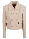 Tom Ford Double-breasted Jacket With Gold Buttons In Neutral