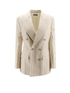 TOM FORD DOUBLE-BREASTED JACKET WITH STRIPED PATTERN