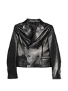 Tom Ford Double-breasted Leather Jacket In Black