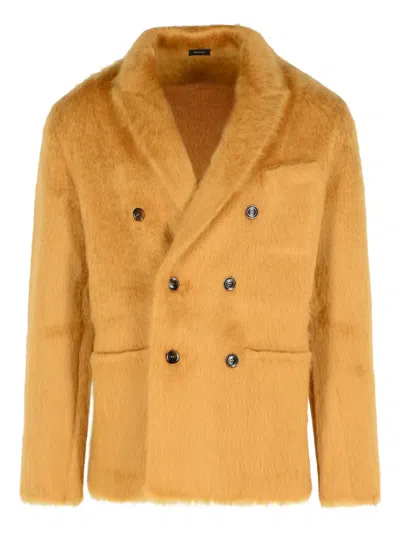 Tom Ford Cashmere Blend Sweater Button Detailing In Yellow
