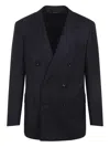 Tom Ford Double-breasted Pinstripe Blazer In Blue