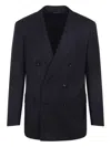 Tom Ford Satin Blazer Double Breasted Peak Lapels In Black