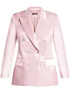 Tom Ford Double-breasted Satin Jacket In Pink