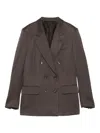 Tom Ford Double-breasted Silk-blend Jacket In Brown