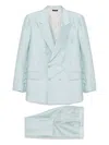 Tom Ford Double-breasted Suit In Blue