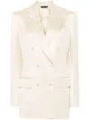 Tom Ford Wool Blend Twill Blazer In Aw040 - Champagne