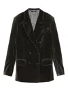 Tom Ford Double-breasted Velvet Jacket In Gray