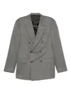 Tom Ford Double-breasted Wool Blazer In Gray
