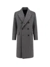 Tom Ford Mens Dark Grey Black Herringbone Double-breasted Wool Coat In Gray