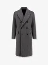 Tom Ford Mens Dark Grey Black Herringbone Double-breasted Wool Coat In Gray