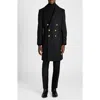 Tom Ford Double Breasted Wool Felt Martingale Coat In Black