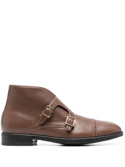 Tom Ford Double-buckle Monk Shoes In Brown