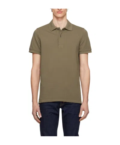 Tom Ford Double-button Short-sleeved Polo Shirt In Brown