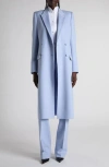 Tom Ford Double Face Light Wool Blend Double Breasted Coat In Blue