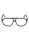 Tom Ford Ft6082-b Rectangular Black Acetate Eyeglasses In Black